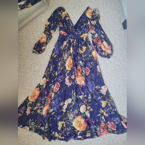 Anthropologie BHLDN Maxi Dress.  Navy Blue - Picture 5 of 7